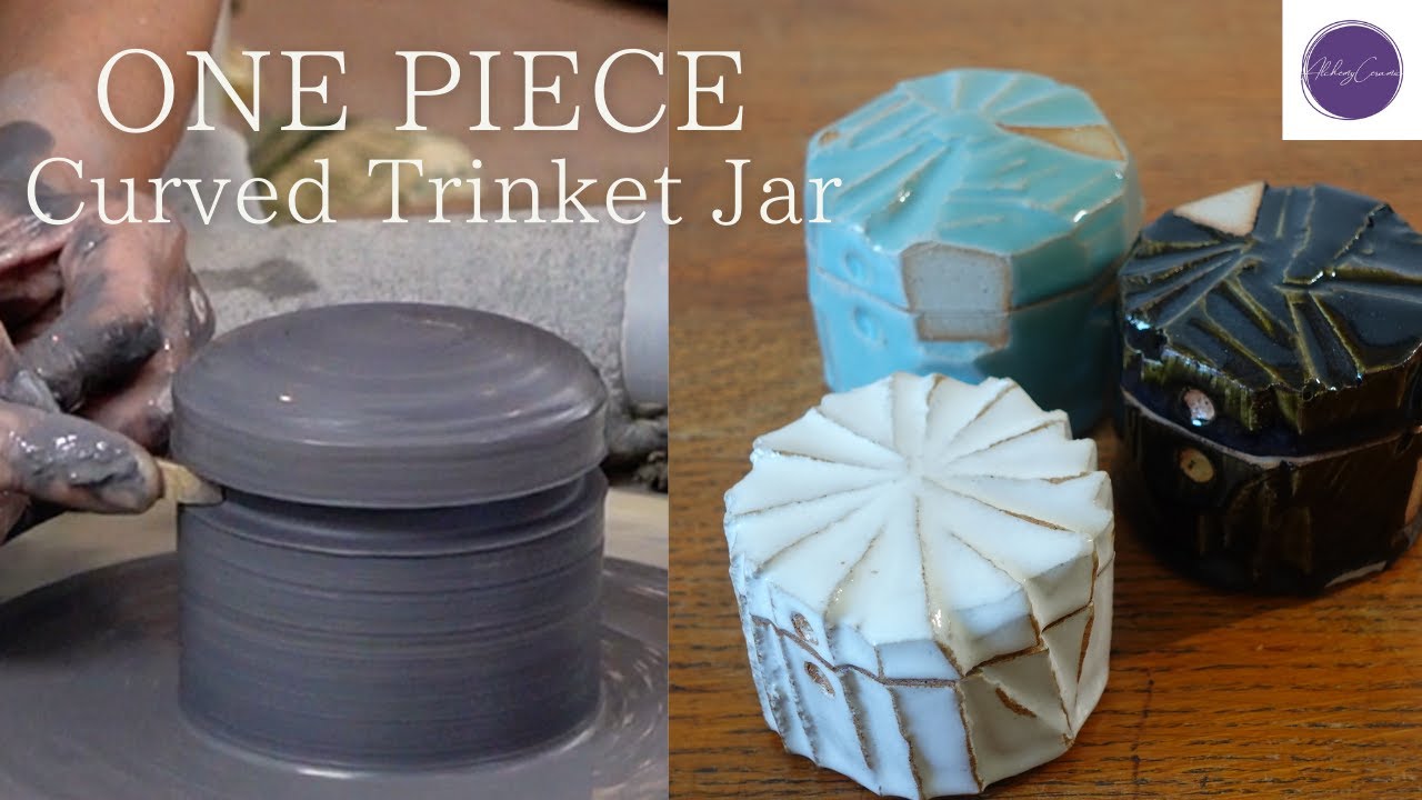 Throwing  “ONE PIECE – Carved Trinket Jar” on potter’s wheel @alchemyceramic
