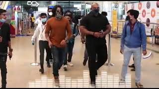 KGF rocky bhai at Hyderabad airport
