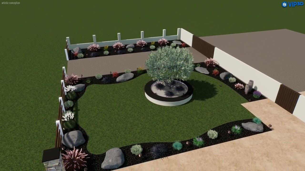 Goosev Front Landscape Vip3D - 3D Swimming Pool Design Software