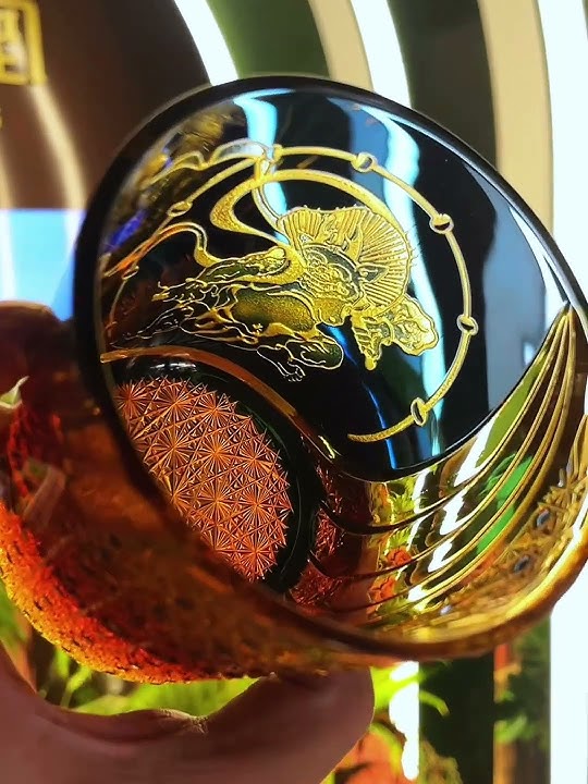 Edo Kiriko Handcrafted Raijin Whisky Glass With Wooden Box - MASU