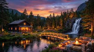 Peaceful Riverside Cabin Escape 🌙 Calming Water Sounds Beneath the Pines