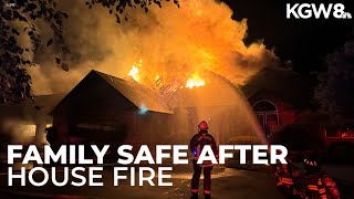 Large fire breaks out at house in Battle Ground