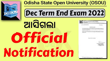 Official notification // Osou exam 2022 // Osou Admission/ Odia Knowledge Academy