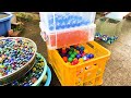 Marble run race ☆ Handmade wooden course + transparent pipe billiards & dump truck ASMR