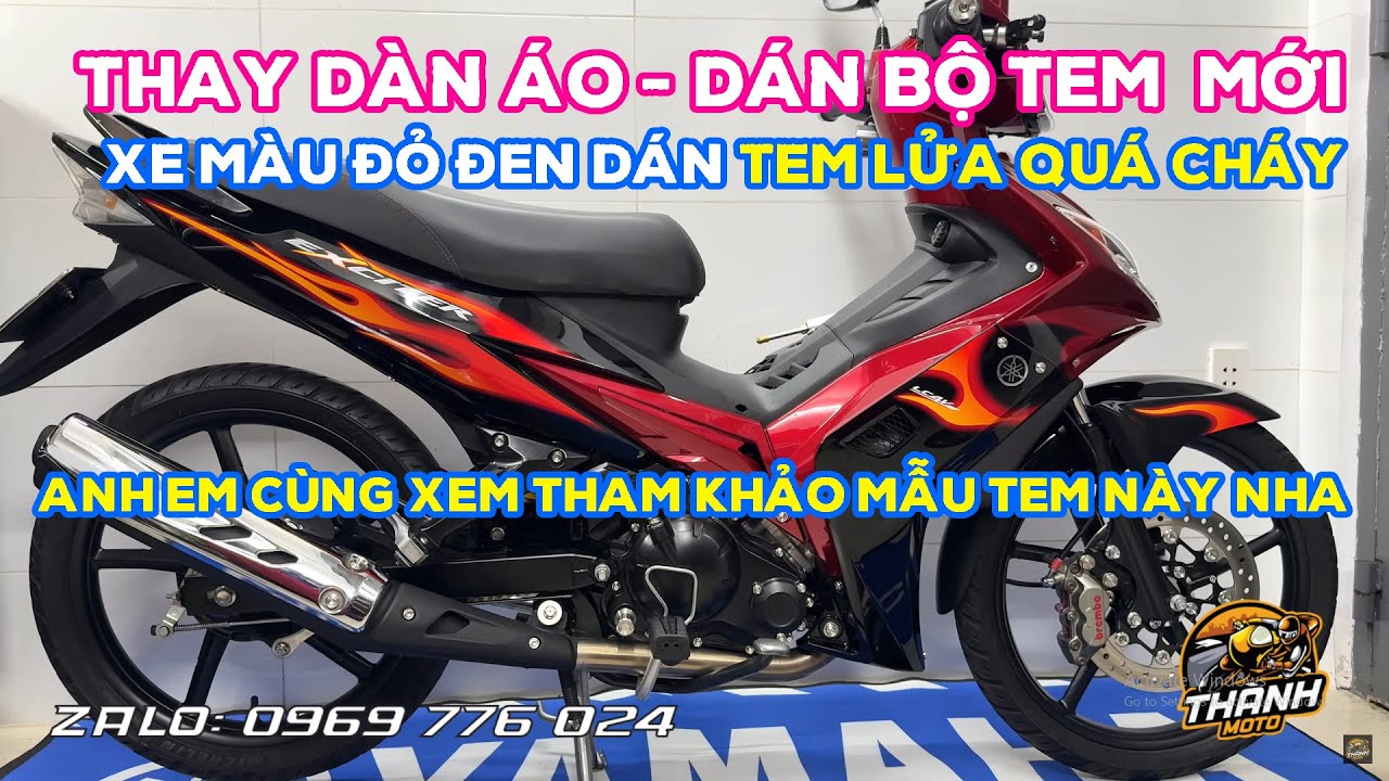 Thay dàn áo mới + dán tem lửa cho Ex nhỏ. Và những trang bị an toàn ...