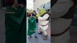 Princess Fiona and Shrek bundling Thomas up #shorts #universalstudios #autism