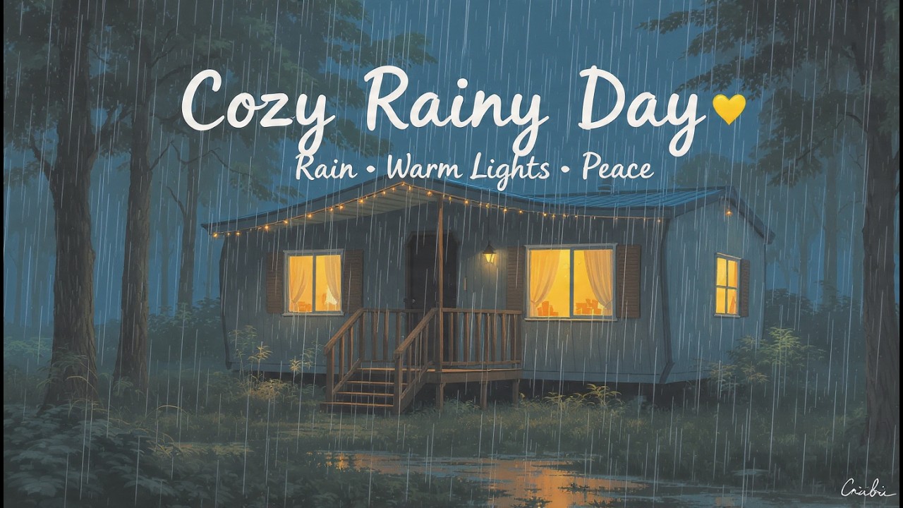 A Rainy Day in Our Cozy Mobile Home | Ghibli-Style Relaxing | Story Cozy Rainy Days in a Mobile Home