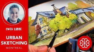 Urban Sketching in Montreal – Watercolor Landscape (Sophie Barat school)