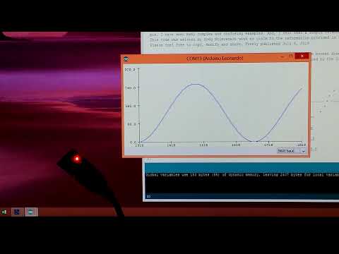 SineFade - Short clip of Arduino Beetlle running with Serial Plotter