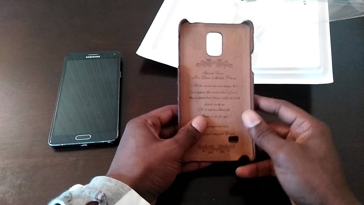 Samsung Galaxy Note 4 Premium Genuine Leather Wallet Case by Nvwa Unboxing