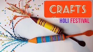 Holi festival Crafts & Decoration ideas for kids | How to make Pichkari / Watergun | Pichkari Craft
