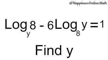 Canada | Can You Solve This? | Logy8 - 6Log8y = 1 | Find y | Algebraic Logarithm