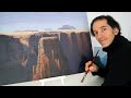 Landscape painting tutorial - how to paint Rock formations of the Grand Canyon