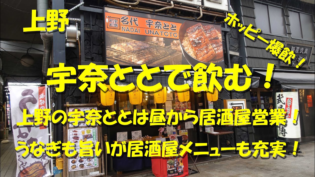 上野 名代 宇奈とと お手頃価格のうなぎ屋で昼からホッピー爆飲 Japanese Casual Eel Restaurant Unatoto 飯動画 Youtube