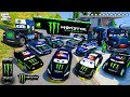 GTA 5 - Stealing MONSTER ENERGY MCQUEEN CARS with Franklin! (Real Life Cars #151)