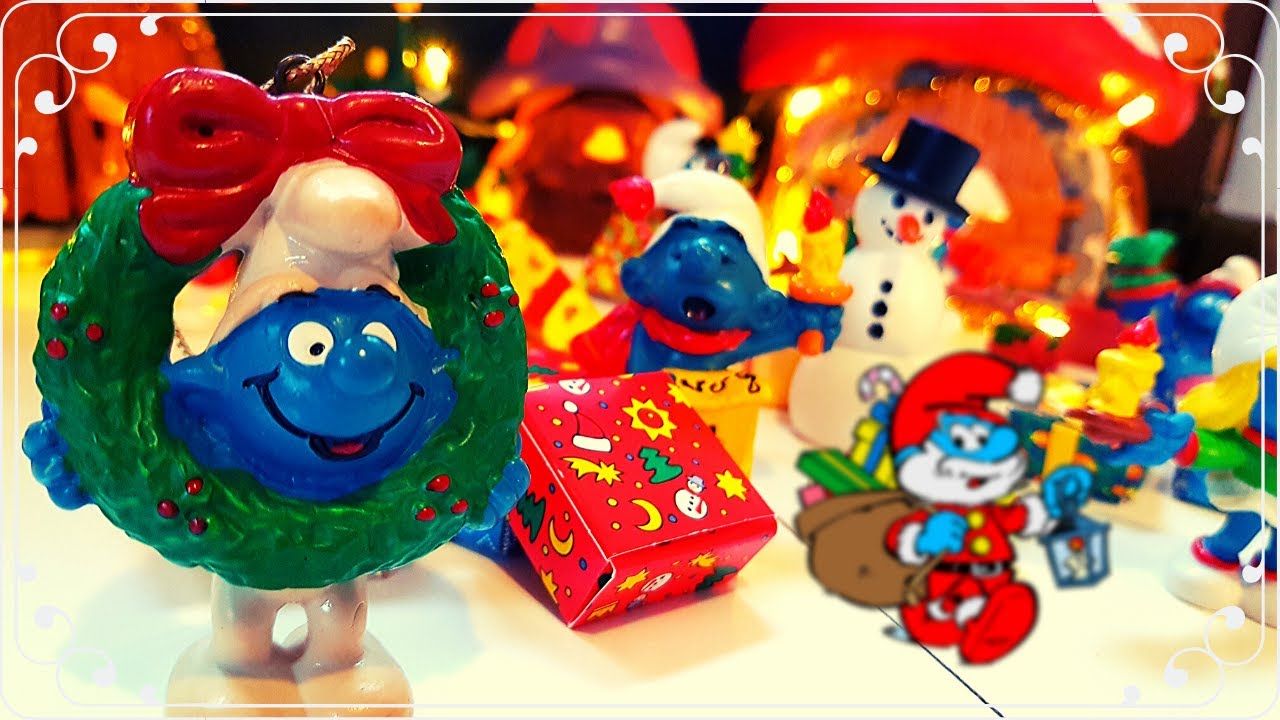 Présentoir Schtroumpfs De Noël Schleich - Boîte D'affichage Vintage