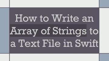 How to Write an Array of Strings to a Text File in Swift