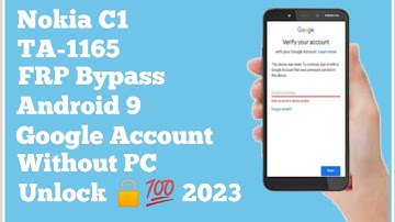 Nokia C1 TA-1165 Frp Bypass Google Account Bypass Without PC Unlock 🔓💯 2023