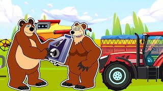 The Bear Farm: Combine Harvesters and The tractor Had a Problem In The Field | Farm Vehicles