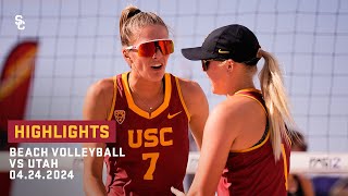 Beach Volleyball - USC 3, Utah 0: Highlights (4/24/24)