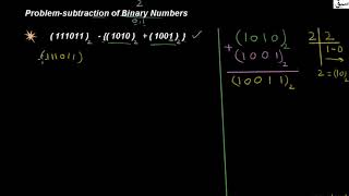 Problem-Subtraction of Numbers in Binary System, Math Lecture | Sabaq.pk