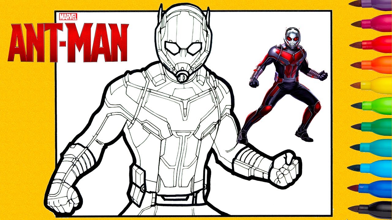 Marvel's Ant-Man Coloring Book 🐜 Cool Picture of Ant-Man Colored ...