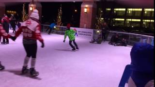 Luke and dad ice skating in Valparaiso.