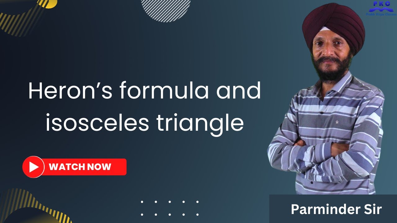 Heron’s formula and Isosceles Triangle YouTube