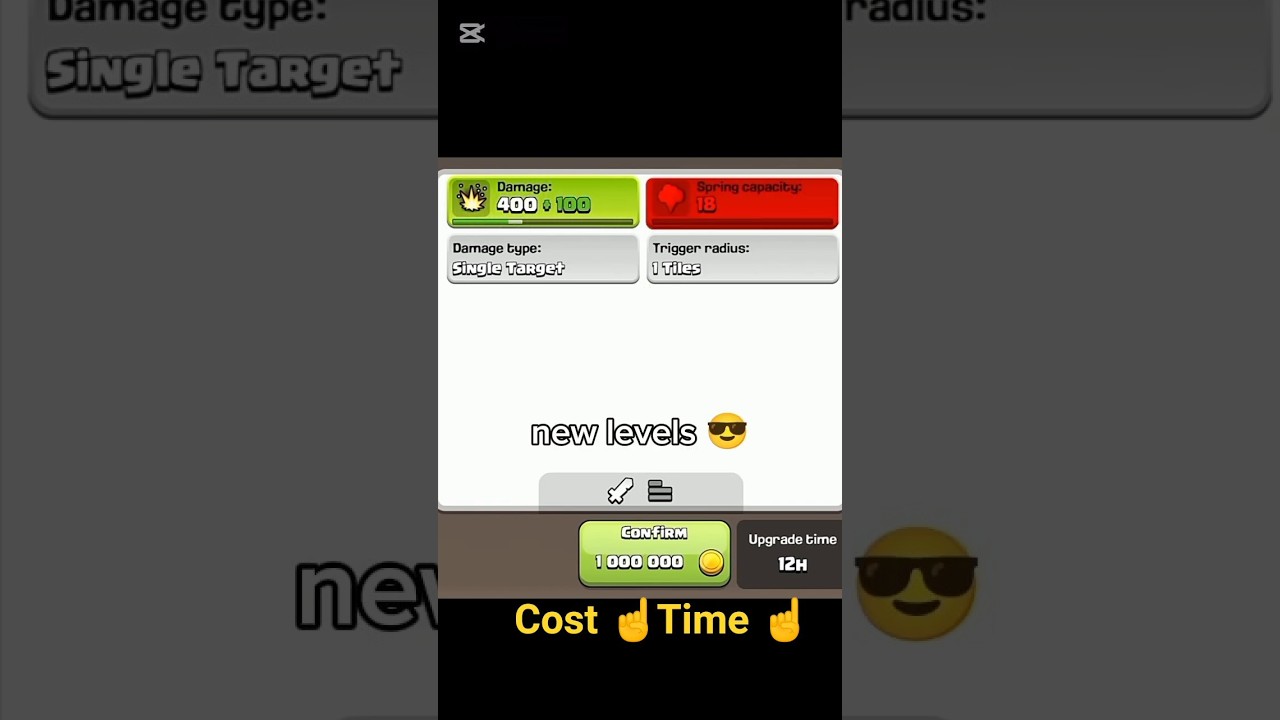 coc new levels spring trap time and cost more than this video