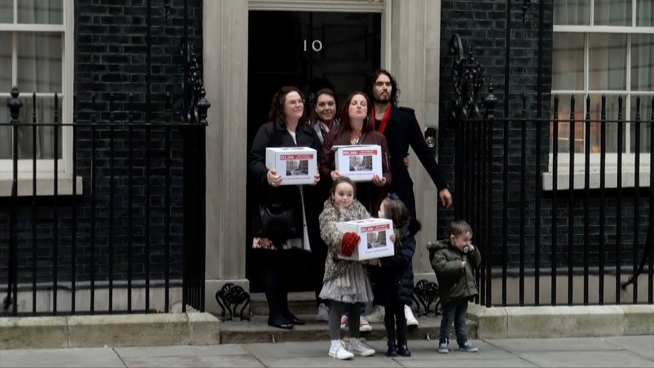 Russell Brand And New Era Estate Residents Deliver Downing Street Petition