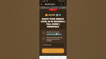 BOOST YOUR ENERGY LEVEL IN 30 SECONDS! | FULL GUIDE I MEMEGIRLS | MEMEFI New Video Code