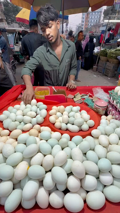 Spicy Boiled Egg Craze in Bangladesh! #streetfood #shorts