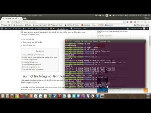 Video Bài 008 - Các lệnh làm việc với File trong Linux - youtube
