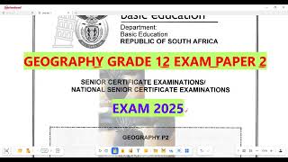 Geography Grade 12 May- June 2025 Exam Paper 2