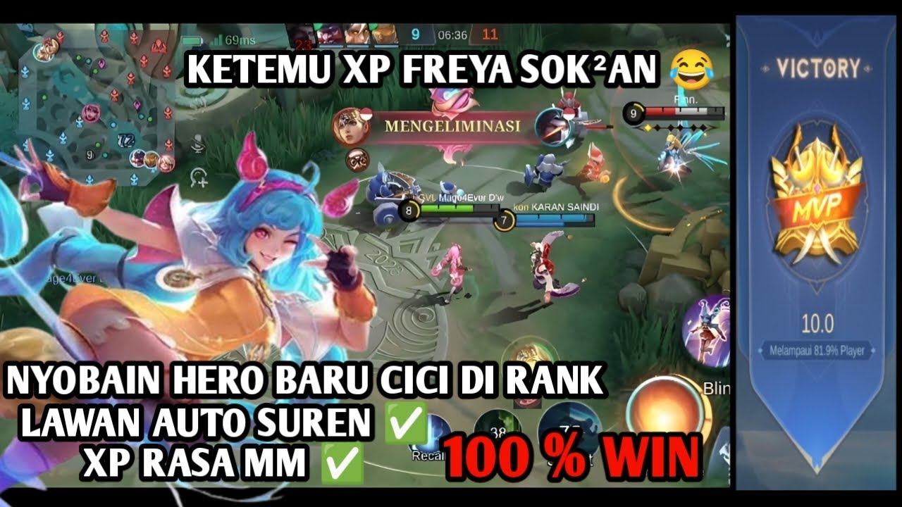 Surend Solo Rank menggunakan hero baru cici | LAWAN AUTO SUREND MLBB - YouTube