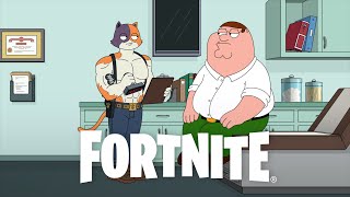Thumbnail for Peter Griffin le pide consejos a Miaúsculos para ponerse en forma | Corto híbrido de Fortnite
