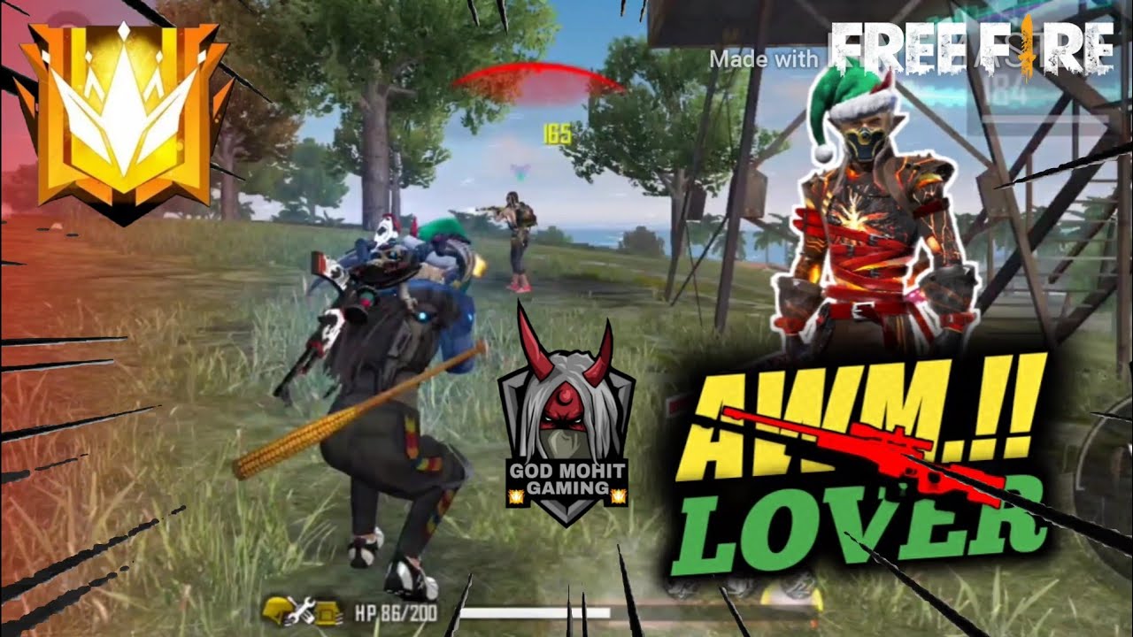 AWM LOVER || GOD MOHIT GAMING || FREE FIRE BATTLE GROUND