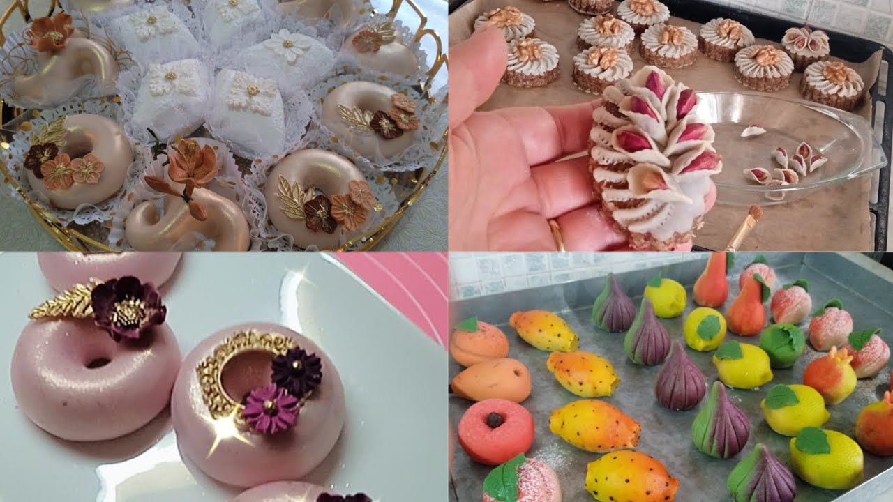 روتين طلبية حلويات🇩🇿 الخطوبة💐 بديكور 2023/طلية باللون البنفسجي الوردي كيفاش اخدمت الورود🌹