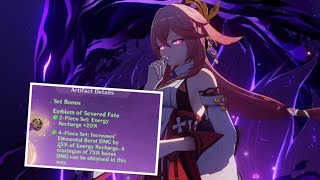YAE MIKO  With 4PC Emblem of Severed Fate !!