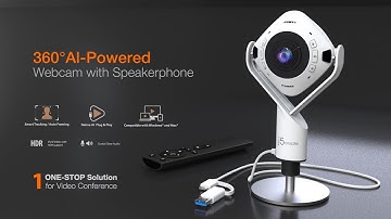 j5create 360° AI-Powered Webcam with Speakerphone | Model: JVU368
