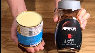 Coffee mousse dessert in 5 minutes! Simply whip condensed milk together with Nescafé!