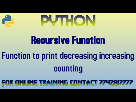 recursion in Python in Hindi | print decreasing increasing counting