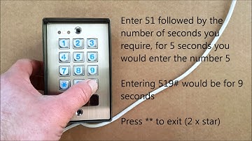 K301/A keypad - How to adjust the lock open time