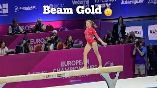16 year old French gymnast Elena Colas wins Beam GOLD 🥇 - Beam Final - Euros Championships 2026