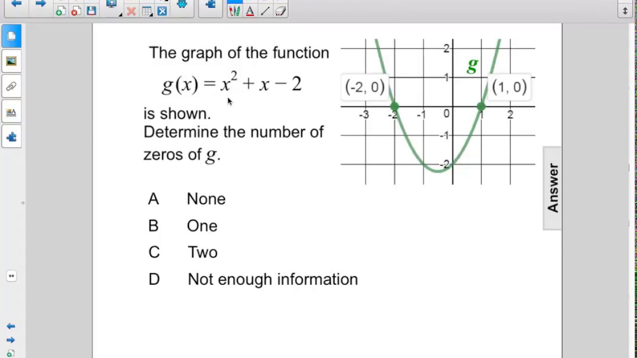 Zero Root Math Algebra 1 Quadratics Zeros Roots X Intercepts Solutions Q42 - YouTube