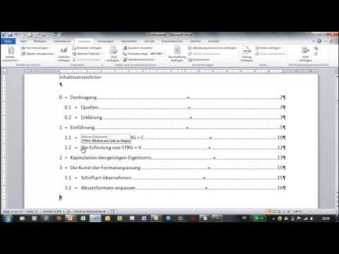 Word - Inhaltsverzeichnis erzeugen und anpassen - Große Dokumente