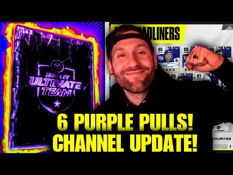 6 PURPLE PULLS FROM THESE PACKS, WOW! *CHANNEL UPDATE* | NHL 24 HUT
