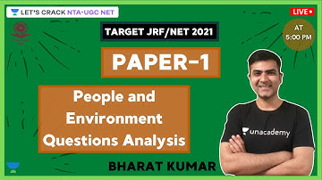 People and Environment Questions Analysis | Target NTA-UGC NET Paper-1 for 2020/2021 | Kumar Bharat