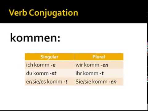 german conjugation verbs tense regular present