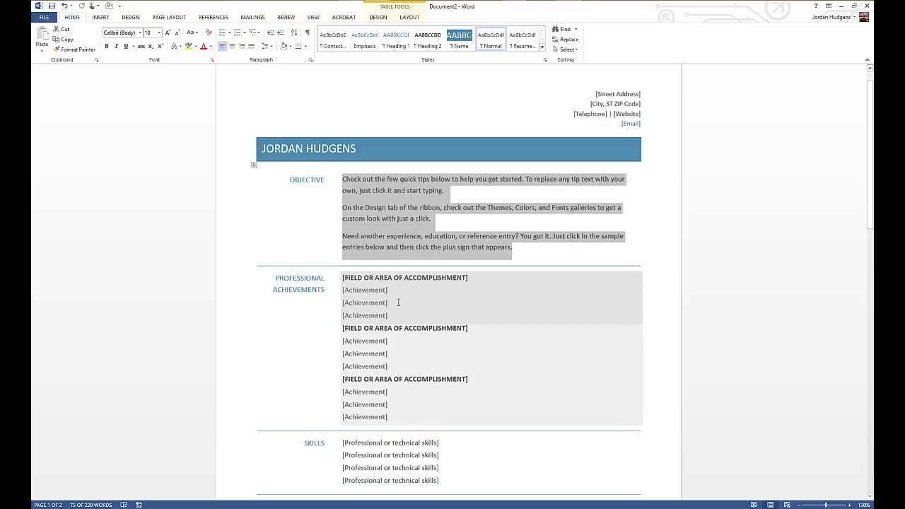 How to Create a Resume in Microsoft Word